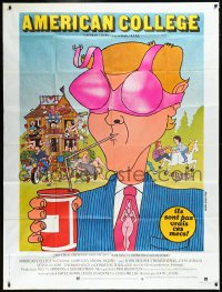 2b0265 ANIMAL HOUSE French 1p 1978 John Landis, different art by Lynch Guillotin, American College!