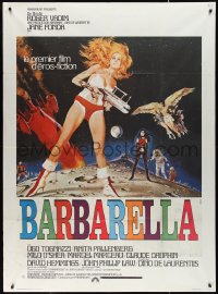 2b0266 BARBARELLA French 1p 1968 sexiest sci-fi art of Jane Fonda by Robert McGinnis, Roger Vadim!
