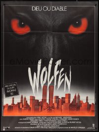 2b0325 WOLFEN French 1p 1982 best different Michel Landi art of werewolf looming over city!