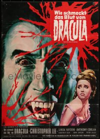2b0704 TASTE THE BLOOD OF DRACULA German 1970 Hammer, art of vampire Christopher Lee by Rehak!