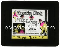 2b1651 TIPTOES glass slide 1927 Dorothy Gish, Will Rogers, silent version of Gershwin's Broadway musical!