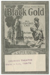 2b1554 BLACK GOLD herald 1927 Norman Studios all-black thrilling epic of the oil fields!