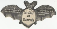2b1558 BRIDES OF DRACULA die-cut herald 1960 Terence Fisher, shaped like vampire bat, very rare!