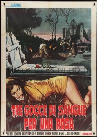 2b0540 BLOOD ROSE Italian 1p 1972 La rose ecorchee, first sex-horror film ever made, Piovano art!