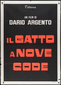 2b0347 CAT O' NINE TAILS teaser Italian 1p 1971 Dario Argento's Il Gatto a Nove Code, cool red title!