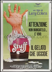 2b0410 STUFF Italian 1p 1987 Larry Cohen, it's a deadly destructive living organism!