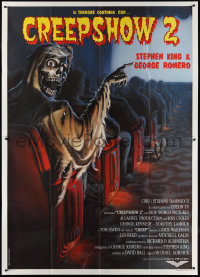 2b0434 CREEPSHOW 2 Italian 2p 1987 Tom Savini, great Winters artwork of skeleton Creep in theater!