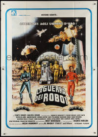 2b0460 WAR OF THE ROBOTS Italian 2p 1978 cool Piovano sci-fi art of astronauts in wacky space suits!