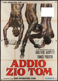 2b0461 WHITE DEVIL: BLACK HELL Italian 2p 1971 outrageous art of naked slaves hanging upside-down!