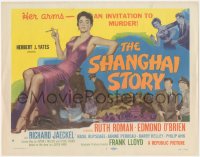 2b1265 SHANGHAI STORY TC 1954 sexy Ruth Roman's arms are an invitation to murder for Edmond O'Brien!