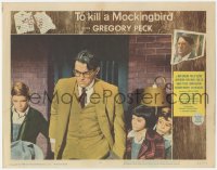 2b1370 TO KILL A MOCKINGBIRD LC #1 1963 close up of worried Gregory Peck with Jem, Scout, and Dill!