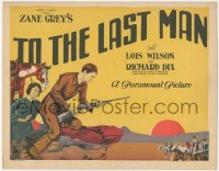 2b1271 TO THE LAST MAN TC 1923 art of Lois Wilson & Richard Dix in buckskin, Zane Grey, ultra rare!