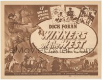 2b1272 WINNERS OF THE WEST TC 1940 cowboy Dick Foran, Universal serial in 13 stirring episodes!