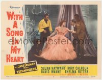 2b1380 WITH A SONG IN MY HEART LC #6 1952 close up of Susan Hayward performing as Jane Froman!