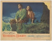 2b1383 WUTHERING HEIGHTS LC 1939 classic image of Laurence Olivier & Merle Oberon in the heather!