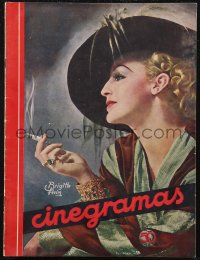 2b0752 CINEGRAMAS Spanish magazine February 10, 1935 great cover portrait of smoking Brigitte Helm!