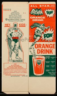 2b0591 BATMAN drink carton 1966 1966 All Star Dairy Orange Drink, great comic superhero art!