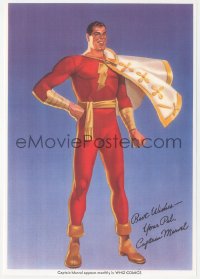 2b1499 CAPTAIN MARVEL REPRO 7x10 Whiz Comics promo 1970s cool superhero art w/facsimile signature!