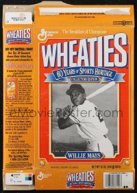 2b0589 WHEATIES cereal box 1992 Willie Mays collectors edition, 60 years of sports heritage!