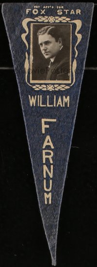 2b1528 WILLIAM FARNUM 3x9 felt pennant 1910s great portrait of the Fox silent leading man!
