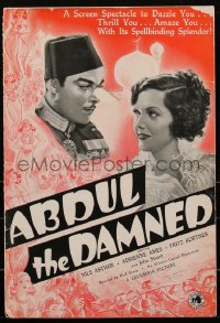 2b0050 ABDUL THE DAMNED pressbook 1936 Nils Asther, Adrienne Ames, political thriller, ultra rare!