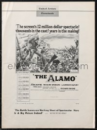 2b0052 ALAMO pressbook 1960 John Wayne & Richard Widmark in the historical War of Independence!