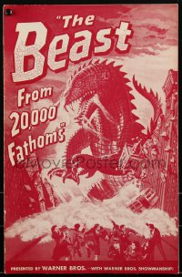 2b0060 BEAST FROM 20,000 FATHOMS pressbook 1953 Ray Bradbury's tale of the sea's master-beast!
