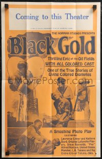 2b0718 BLACK GOLD pressbook 1927 exact full-size image of the 14x22 window card, all black cast!