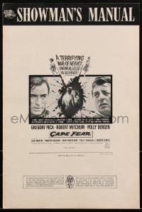 2b0074 CAPE FEAR pressbook 1962 Gregory Peck, Robert Mitchum, Polly Bergen, film noir!