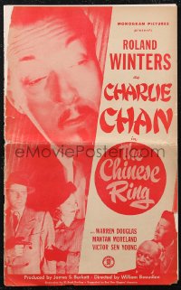 2b0082 CHINESE RING pressbook 1948 great images of Roland Winters as Asian detective Charlie Chan!