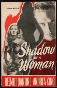 2b0203 SHADOW OF A WOMAN pressbook 1946 Andrea King loves psychopathic Helmut Dantine, ultra rare!