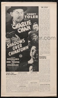 2b0204 SHADOWS OVER CHINATOWN pressbook 1946 Sidney Toler as Charlie Chan, Mantan Moreland, rare!
