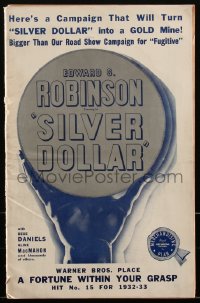 2b0207 SILVER DOLLAR pressbook 1932 Edward G. Robinson strikes it rich, Bebe Daniels, ultra rare!