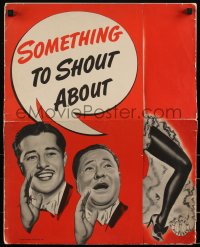 2b0210 SOMETHING TO SHOUT ABOUT pressbook 1943 Janet Blair between Don Ameche & Jack Oakie, rare!