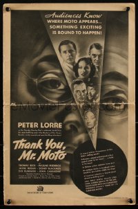2b0228 THANK YOU MR. MOTO pressbook 1937 great images of Asian detective Peter Lorre, ultra rare!