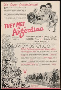 2b0231 THEY MET IN ARGENTINA pressbook 1941 Maureen O'Hara, James Ellison, Buddy Ebsen, ultra rare!
