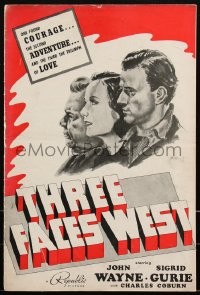 2b0233 THREE FACES WEST pressbook 1940 John Wayne, Sigrid Gurie, Charles Coburn, WWII, ultra rare!