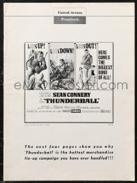 2b0234 THUNDERBALL pressbook 1965 art of Sean Connery as James Bond by Robert McGinnis & McCarthy!