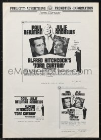 2b0235 TORN CURTAIN pressbook 1966 Paul Newman, Julie Andrews, Alfred Hitchcock, includes folder!