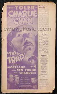 2b0236 TRAP pressbook 1946 Sidney Toler as Charlie Chan, Mantan Moreland, Victor Sen Young, rare!