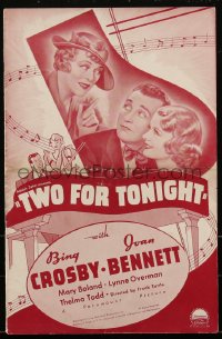 2b0238 TWO FOR TONIGHT pressbook 1935 great images of Bing Crosby & sexy Joan Bennett, very rare!