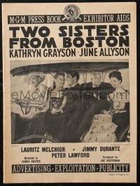 2b0239 TWO SISTERS FROM BOSTON pressbook 1946 Grayson, Allyson, Durante, Lawford, ultra rare!