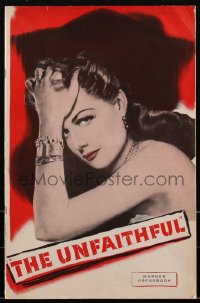 2b0241 UNFAITHFUL pressbook 1947 shameless Ann Sheridan, if she were yours could you forgive, rare!