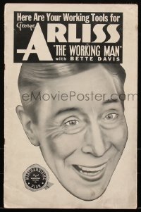 2b0252 WORKING MAN pressbook 1933 great images of George Arliss & young Bette Davis, ultra rare!