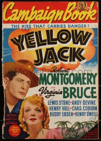 2b0253 YELLOW JACK pressbook 1938 Robert Montgomery as doctor who beat Yellow Fever, ultra rare!