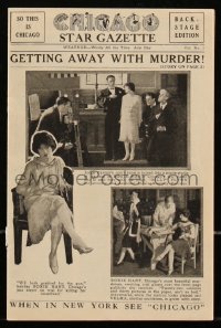 2b1537 CHICAGO stage play program 1926 Francine Larrimore as Roxie Hart is getting away with murder!