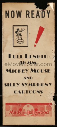 2b1535 CINE ART FILMS promo brochure 1940s cool art of Mickey Mouse with pie-cut eyes, ultra rare!