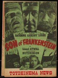 2b1536 SON OF FRANKENSTEIN Japanese promo brochure R1948 Boris Karloff, Bela Lugosi, ultra rare!