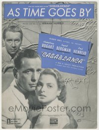 2b0653 CASABLANCA dark blue sheet music 1942 Humphrey Bogart, Ingrid Bergman, Curtiz, classic As Time Goes By!
