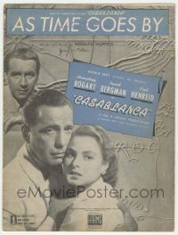 2b0652 CASABLANCA light blue sheet music 1942 Humphrey Bogart, Bergman, classic As Time Goes By!